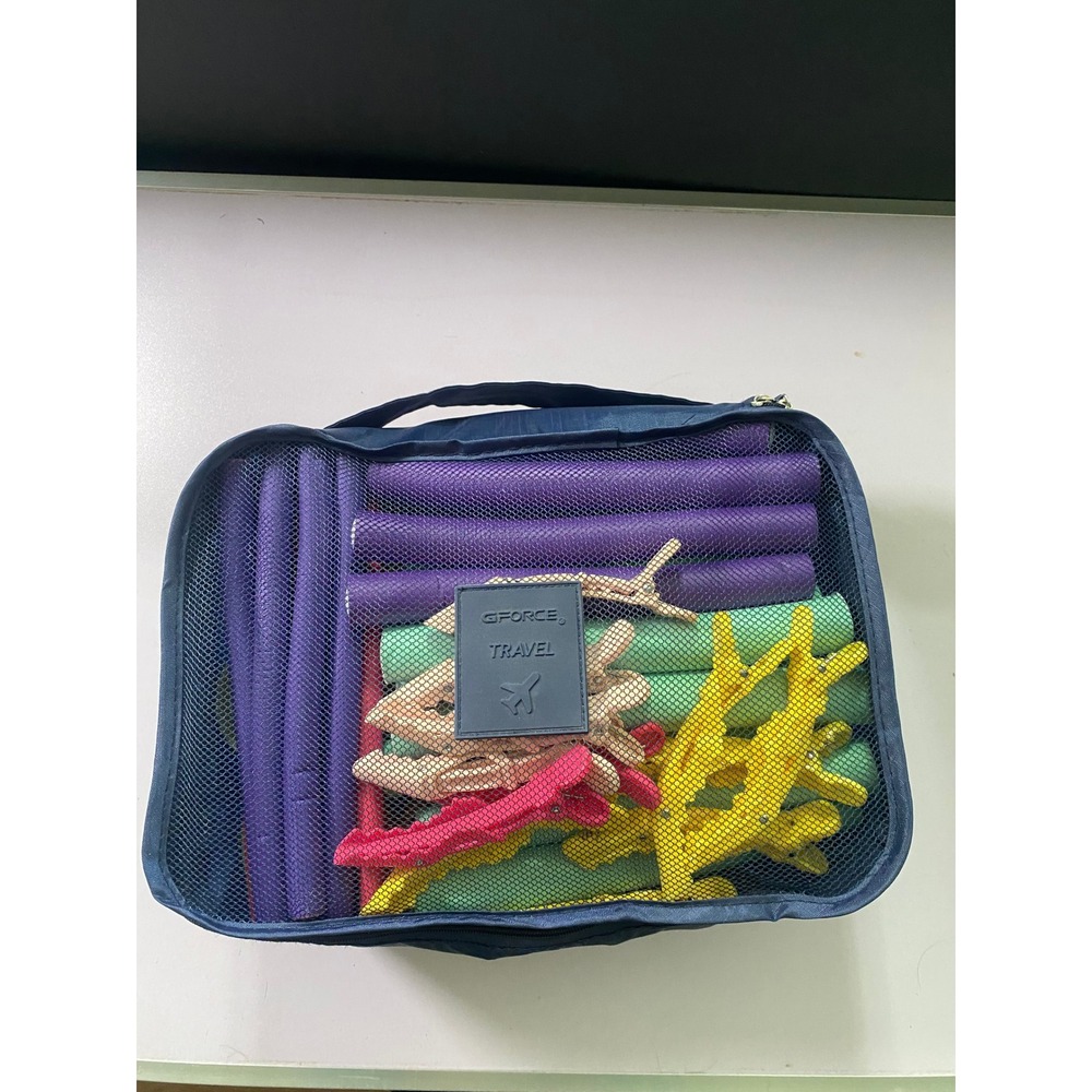 Heatless Hair Curler Rod Set With Clips Case - Picture 2 of 2